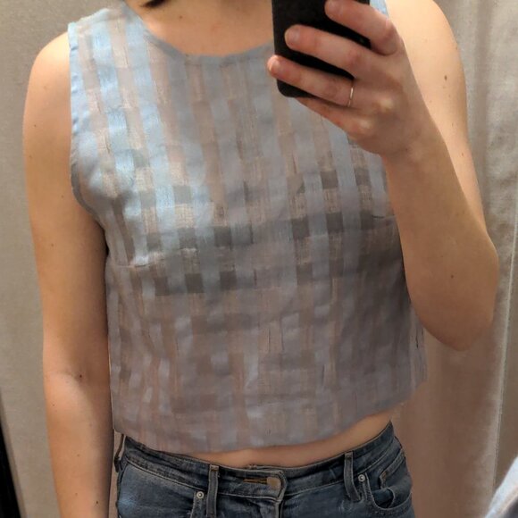 Eve Gravel Aqua/Taupe Myrtille Top - Picture 3 of 3